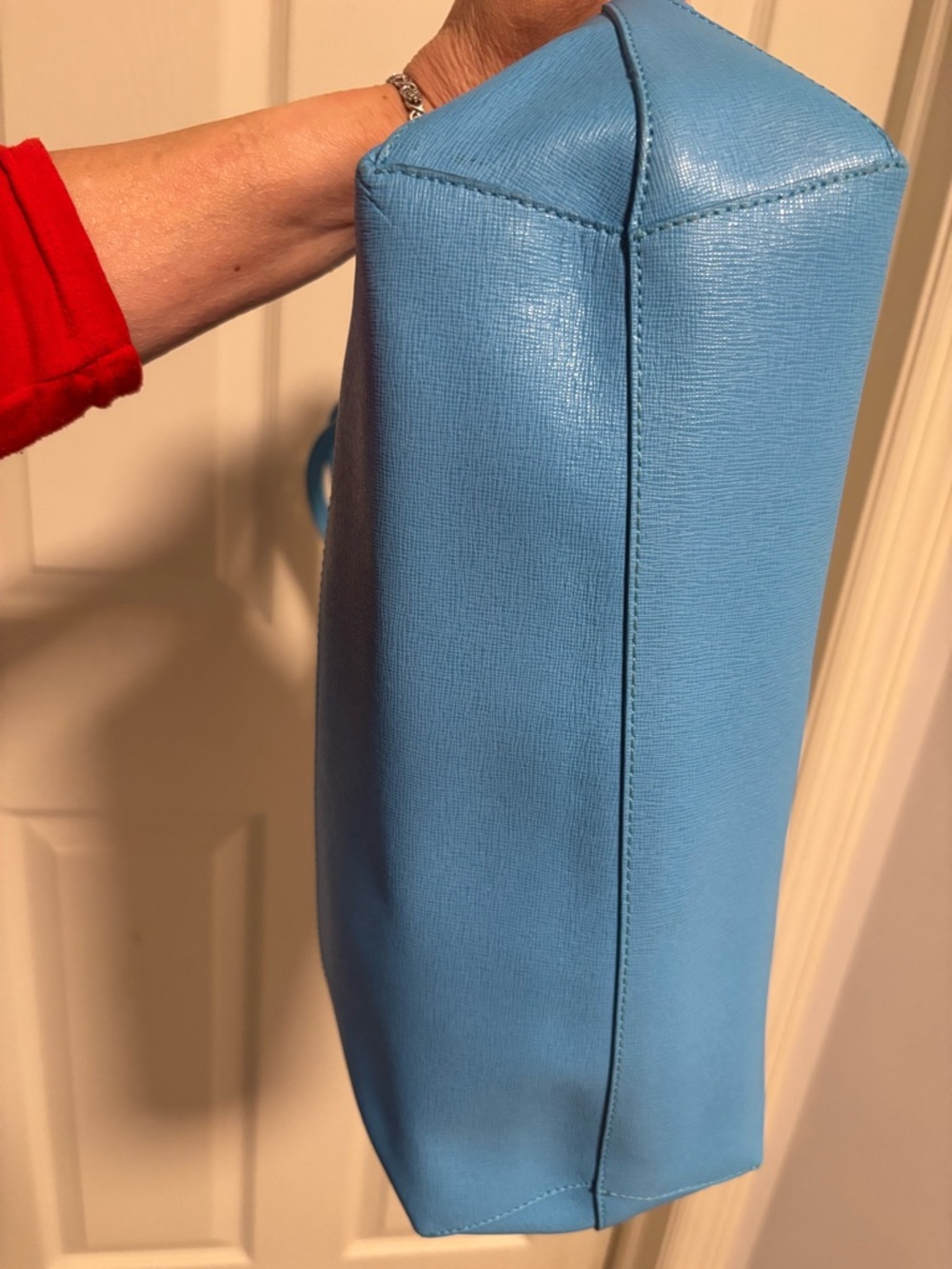 FURLA Authentic Sky Blue Leather Tote - Picture 11 of 16